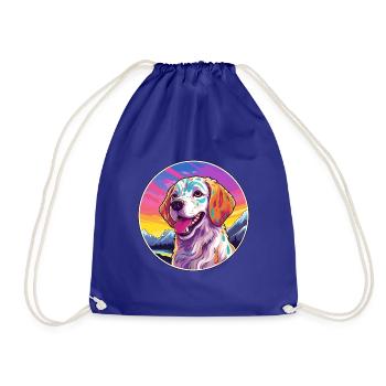 Akbash Hunderasse Karikatur Kawaii Aquarell - Turnbeutel - Königsblau - Vorne