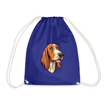 Hannoveraner Hund Rasse Cartoon Kawaii Illustration - Turnbeutel - Königsblau - Vorne