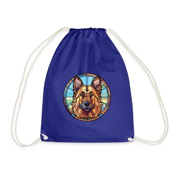 Böhmischer Schäferhund Rasse Buntes Aquarell - Turnbeutel - Königsblau - Vorne