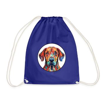 Plott Hund Hund Rasse Aquarell Illustration - Turnbeutel - Königsblau - Vorne