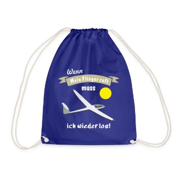 wenn mein flieger ruft - Turnbeutel - Königsblau - Vorne