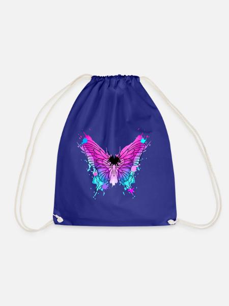 Schmetterling Aquarell - Turnbeutel - Königsblau