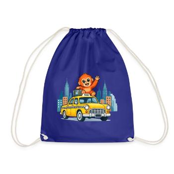 Affe auf'm Taxi City Adventure - Turnbeutel - Königsblau - Vorne