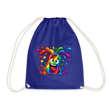 Regenbogen Dose Spaß - Turnbeutel - Königsblau - Vorne