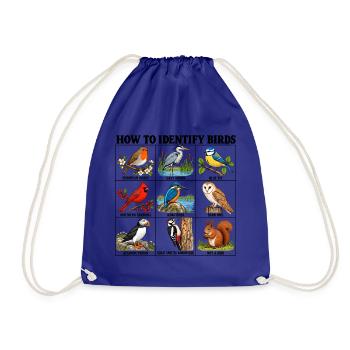 How to Identify Birds Funny Birding Birder Fitted  - Turnbeutel - Königsblau - Vorne