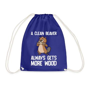 A Clean Beaver Always Gets More Wood Biber Holz - Turnbeutel - Königsblau - Vorne