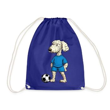 Pudel Fussballer Hund - Turnbeutel - Königsblau - Vorne