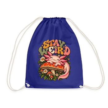 Axolotl Pilz Design Süßes Salamander Tier Retro - Turnbeutel - Königsblau - Vorne