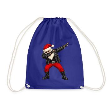 Weichnachten / Weichnachtsmann / Santa Dab - Turnbeutel - Königsblau - Vorne