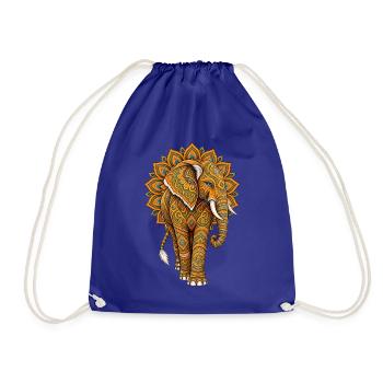 Mandala Elefant Zen Spirituell Yoga - Turnbeutel - Königsblau - Vorne