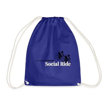 Social Ride Retro Typography - Turnbeutel - Königsblau - Vorne