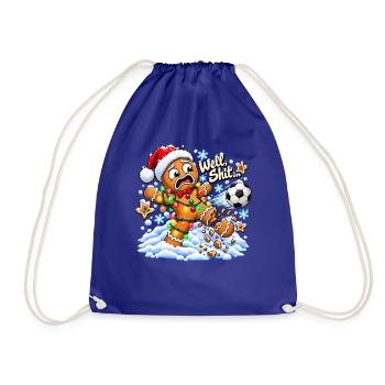 Well Shit Gingerbread Soccer Player Christmas - Turnbeutel - Königsblau - Vorne