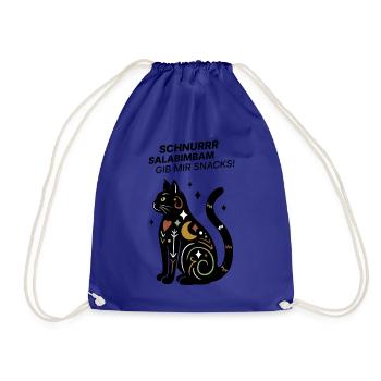 Schnurrrsalabimbam - Gib mir Snacks! - Katze - Turnbeutel - Königsblau - Vorne