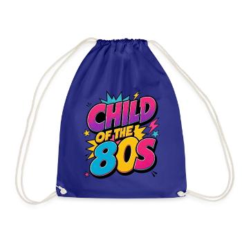 Kind der 80er – Child of the 80s Retro Neon - Turnbeutel - Königsblau - Vorne