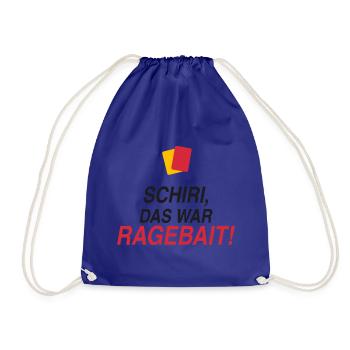 Schiri, das war Ragebait! - Turnbeutel - Königsblau - Vorne
