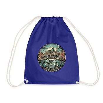 Venedig Italien Reiseabzeichen Grande Canal Gondel Geschenk - Turnbeutel - Königsblau - Vorne