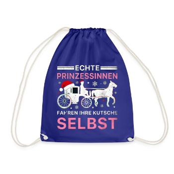 Echte Prinzessinnen Kutsche Weihnachten Pferd - Turnbeutel - Königsblau - Vorne