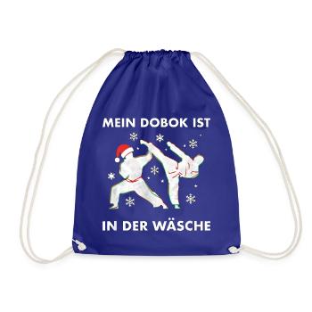 Mein Dobok Ist In Der Wäsche Taekwondo Weihnachten - Turnbeutel - Königsblau - Vorne