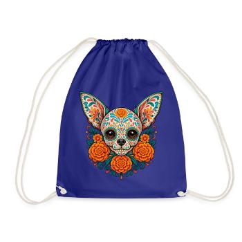Chihuahua-Zuckerschädel – Tag der Toten, Chi Dad - Turnbeutel - Königsblau - Vorne