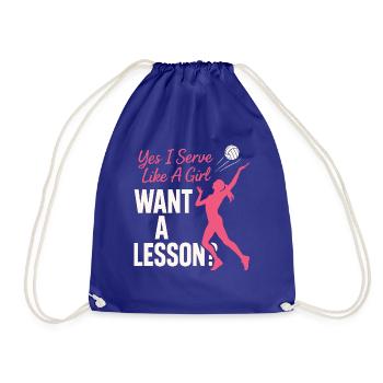 Yes I Serve Like A Girl Want A Lesson? - Turnbeutel - Königsblau - Vorne