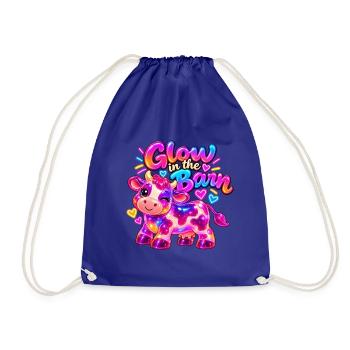 Kuh T-Shirt – Glow in the Barn Gummy Cow - Turnbeutel - Königsblau - Vorne
