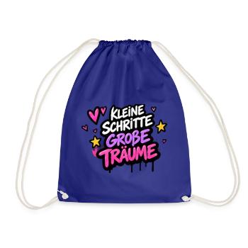 Kleine Schritte Große Träume Neon - Turnbeutel - Königsblau - Vorne