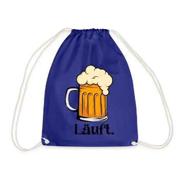 Läuft - Schäumender Bierkrug - Turnbeutel - Königsblau - Vorne
