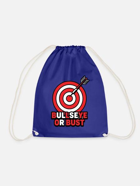 Bullseye oder Büste – Bogenschießdarts Zielabzeichen - Turnbeutel - Königsblau