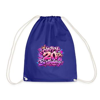 Herzlichen Glückwunsch zum 20. Geburtstag Neon Pink Graffiti: Slay Gift - Turnbeutel - Königsblau - Vorne