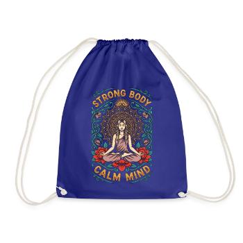 Yoga Instructor Strong Body Calm Mind Meditation - Turnbeutel - Königsblau - Vorne