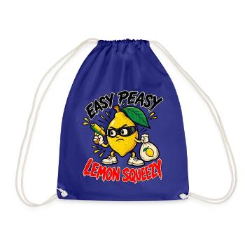 Easy Peasy Lemon Squeezy – Freche Zitrone - Turnbeutel - Königsblau - Vorne