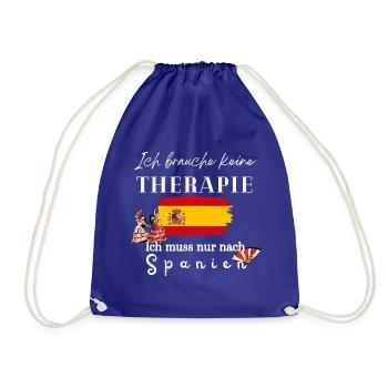 Spanien Ich brauche keine Therapie Geschenkidee  - Turnbeutel - Königsblau - Vorne