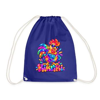 Buntes Huhn mit Sonnenbrille - Turnbeutel - Königsblau - Vorne