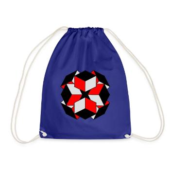 Roter geometrischer Würfel Schwarz - Turnbeutel - Königsblau - Vorne