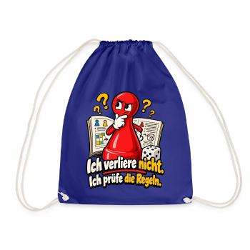 Lustiges Brettspiel Shirt - Ich prüfe die Regeln - Turnbeutel - Königsblau - Vorne