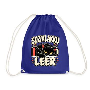 Sozialakku leer Katze - Turnbeutel - Königsblau - Vorne