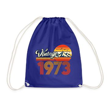Vintage 1973 Mountain Sunset 53. Geburtstagsabschlag - Turnbeutel - Königsblau - Vorne