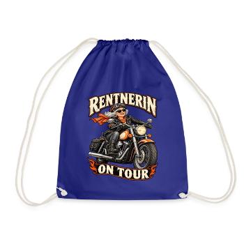Rentnerin on Tour – Lustiges Motorrad Bikerin  - Turnbeutel - Königsblau - Vorne