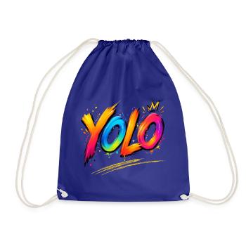 YOLO you only live once -  Farbenrausch Graffiti - Turnbeutel - Königsblau - Vorne