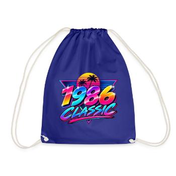 1986 Klassische Neonpalme - Turnbeutel - Königsblau - Vorne