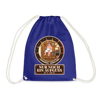 Saunagänger – Aufguss Sauna Geschenk Saunafan - Turnbeutel - Königsblau - Vorne
