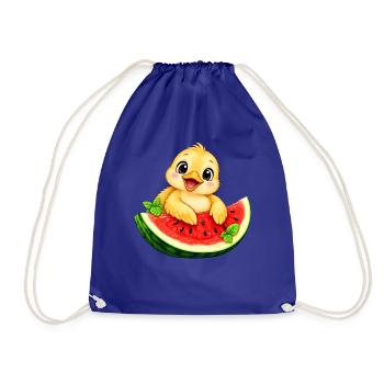 Süßes Küken Cartoon Sommer Melone - Turnbeutel - Königsblau - Vorne