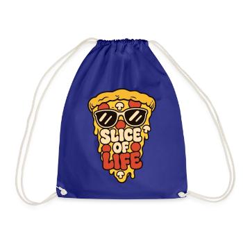 Pizza mit Sonnenbrille – Slice of Life - Turnbeutel - Königsblau - Vorne