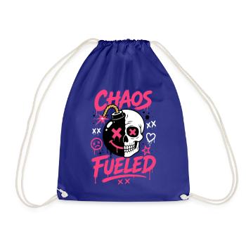 Totenkopf mit Comicbombe – Chaos Fueled - Turnbeutel - Königsblau - Vorne