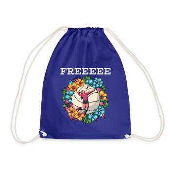 Freeeee – Volleyball mit Blumen Spielerin - Turnbeutel - Königsblau - Vorne
