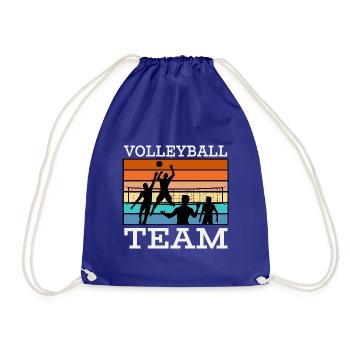Volleyball Team – Retro Sonnenuntergang - Turnbeutel - Königsblau - Vorne