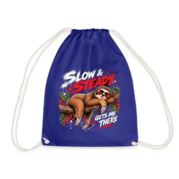 Slow & Steady Faultier - Turnbeutel - Königsblau - Vorne