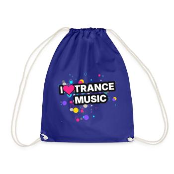 I Love Trance Music - Colour Splash - Turnbeutel - Königsblau - Vorne