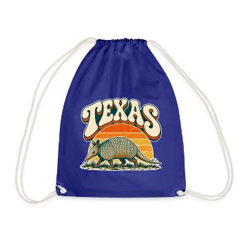 Texas Armadillo Retro Sonnenuntergang - Turnbeutel - Königsblau - Vorne