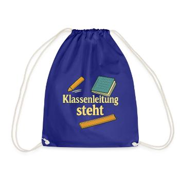 Geschenk für die erste eigene Klassenleitung - Turnbeutel - Königsblau - Vorne